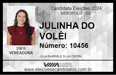 Candidato JULINHA DO VOLÊI 2024 - NERÓPOLIS - Eleições