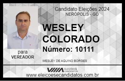 Candidato WESLEY COLORADO 2024 - NERÓPOLIS - Eleições