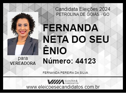 Candidato FERNANDA NETA DO SEU ÊNIO 2024 - PETROLINA DE GOIÁS - Eleições