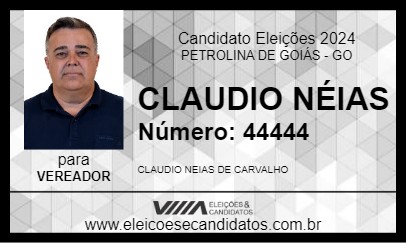 Candidato CLAUDIO NÉIAS 2024 - PETROLINA DE GOIÁS - Eleições