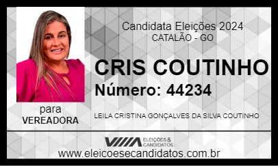 Candidato CRIS COUTINHO 2024 - CATALÃO - Eleições