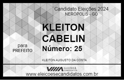 Candidato KLEITON CABELIN 2024 - NERÓPOLIS - Eleições