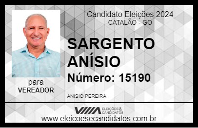 Candidato SARGENTO ANÍSIO 2024 - CATALÃO - Eleições