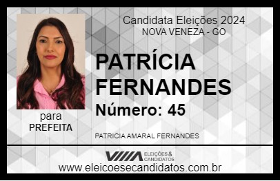 Candidato PATRÍCIA FERNANDES 2024 - NOVA VENEZA - Eleições