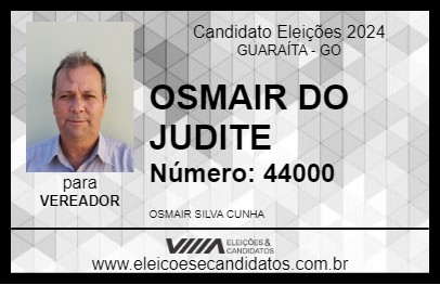 Candidato OSMAIR DO JUDITE 2024 - GUARAÍTA - Eleições