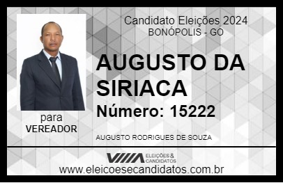 Candidato AUGUSTO DA SIRIACA  2024 - BONÓPOLIS - Eleições