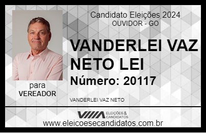 Candidato VANDERLEI VAZ NETO  LEI 2024 - OUVIDOR - Eleições