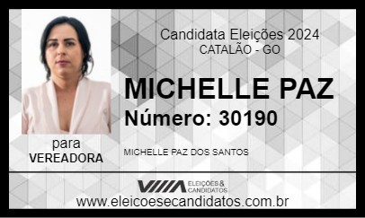 Candidato MICHELLE PAZ 2024 - CATALÃO - Eleições