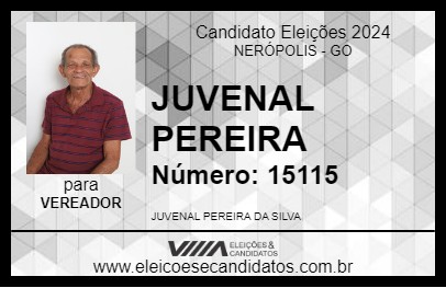 Candidato JUVENAL PEREIRA 2024 - NERÓPOLIS - Eleições