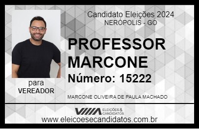 Candidato PROFESSOR MARCONE 2024 - NERÓPOLIS - Eleições