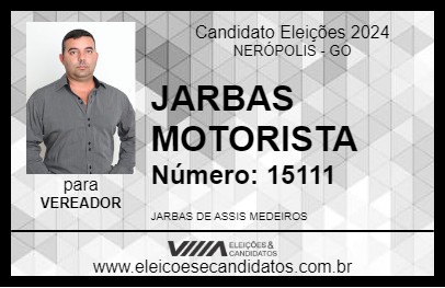 Candidato JARBAS MOTORISTA 2024 - NERÓPOLIS - Eleições