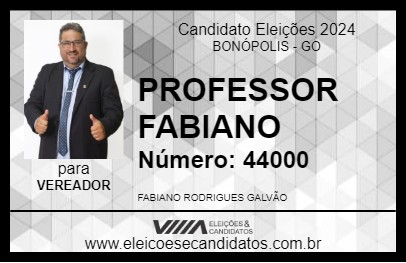 Candidato PROFESSOR FABIANO 2024 - BONÓPOLIS - Eleições