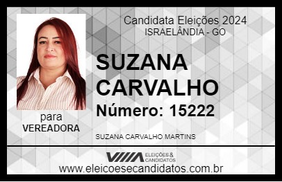 Candidato SUZANA CARVALHO 2024 - ISRAELÂNDIA - Eleições