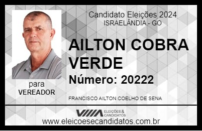 Candidato AILTON COBRA VERDE 2024 - ISRAELÂNDIA - Eleições