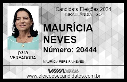 Candidato MAURÍCIA NEVES 2024 - ISRAELÂNDIA - Eleições