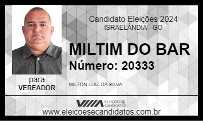 Candidato MILTIM DO BAR 2024 - ISRAELÂNDIA - Eleições