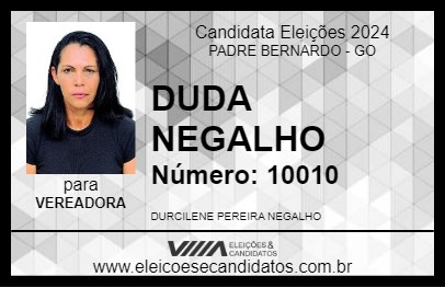 Candidato DUDA NEGALHO 2024 - PADRE BERNARDO - Eleições