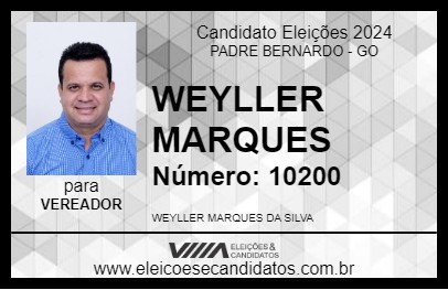 Candidato WEYLLER MARQUES 2024 - PADRE BERNARDO - Eleições