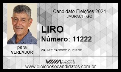 Candidato LIRO 2024 - JAUPACI - Eleições