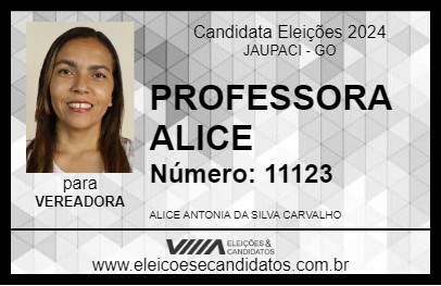 Candidato PROFESSORA ALICE 2024 - JAUPACI - Eleições