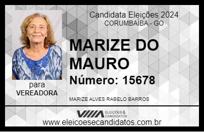 Candidato MARIZE DO MAURO 2024 - CORUMBAÍBA - Eleições