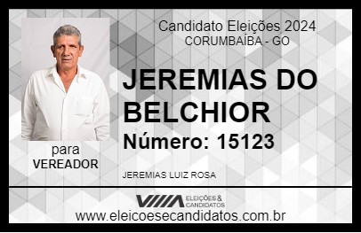 Candidato JEREMIAS DO BELCHIOR 2024 - CORUMBAÍBA - Eleições