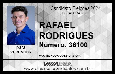 Candidato RAFAEL RODRIGUES 2024 - GOIATUBA - Eleições