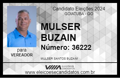 Candidato MULSER BUZAIN 2024 - GOIATUBA - Eleições