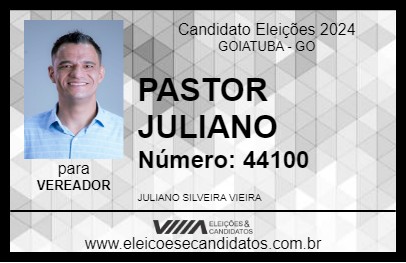 Candidato PASTOR JULIANO 2024 - GOIATUBA - Eleições