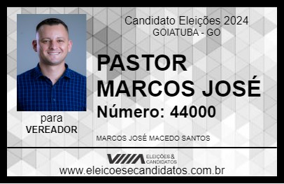 Candidato PASTOR MARCOS JOSÉ 2024 - GOIATUBA - Eleições