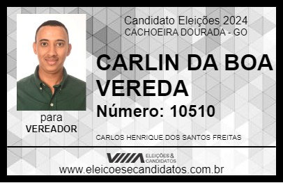 Candidato CARLIN DA BOA VEREDA 2024 - CACHOEIRA DOURADA - Eleições