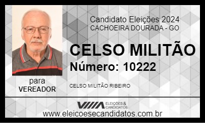 Candidato CELSO MILITÃO 2024 - CACHOEIRA DOURADA - Eleições