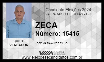 Candidato ZECA 2024 - VALPARAÍSO DE GOIÁS - Eleições