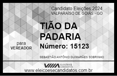 Candidato TIÃO DA PADARIA 2024 - VALPARAÍSO DE GOIÁS - Eleições