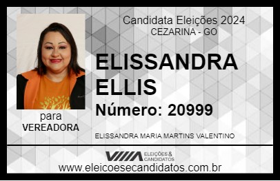 Candidato ELISSANDRA ELLIS 2024 - CEZARINA - Eleições