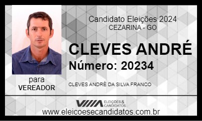 Candidato CLEVES ANDRÉ 2024 - CEZARINA - Eleições