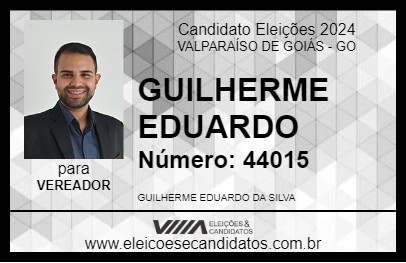 Candidato GUILHERME EDUARDO 2024 - VALPARAÍSO DE GOIÁS - Eleições