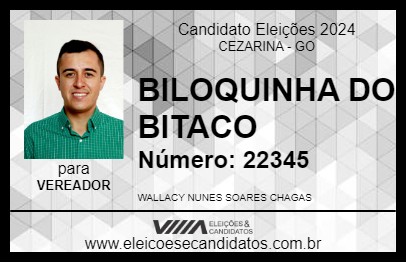 Candidato BILOQUINHA DO BITACO 2024 - CEZARINA - Eleições