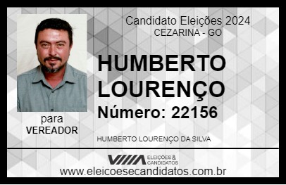 Candidato HUMBERTO LOURENÇO 2024 - CEZARINA - Eleições