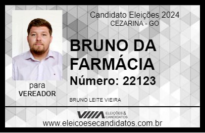 Candidato BRUNO DA FARMÁCIA 2024 - CEZARINA - Eleições