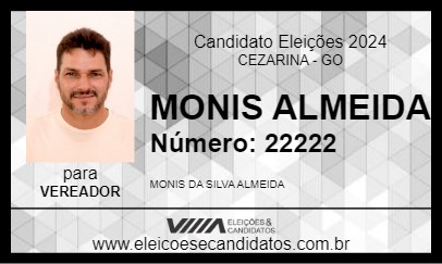 Candidato MONIS ALMEIDA 2024 - CEZARINA - Eleições