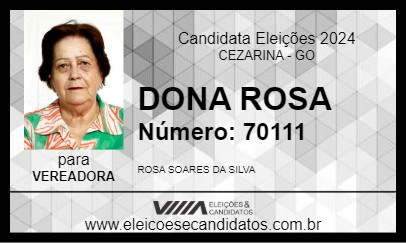 Candidato DONA ROSA 2024 - CEZARINA - Eleições