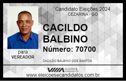 Candidato CACILDO BALBINO 2024 - CEZARINA - Eleições