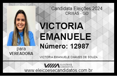 Candidato VICTORIA EMANUELE 2024 - CRIXÁS - Eleições