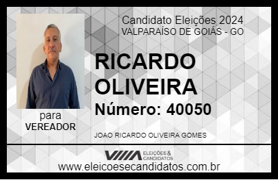 Candidato RICARDO OLIVEIRA 2024 - VALPARAÍSO DE GOIÁS - Eleições