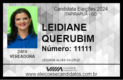 Candidato LEIDIANE QUERUBIM 2024 - ITAPIRAPUÃ - Eleições