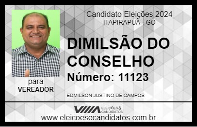 Candidato DIMILSÃO DO CONSELHO 2024 - ITAPIRAPUÃ - Eleições