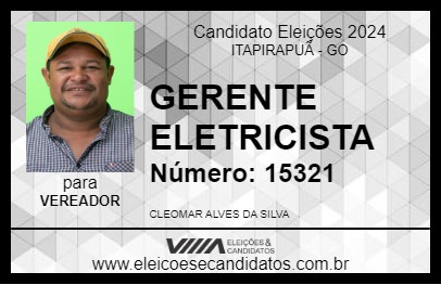 Candidato GERENTE ELETRICISTA 2024 - ITAPIRAPUÃ - Eleições