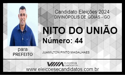 Candidato NITO DO UNIÃO 2024 - DIVINÓPOLIS DE GOIÁS - Eleições