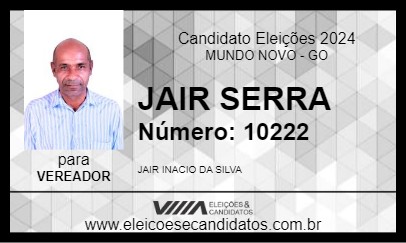 Candidato JAIR SERRA 2024 - MUNDO NOVO - Eleições